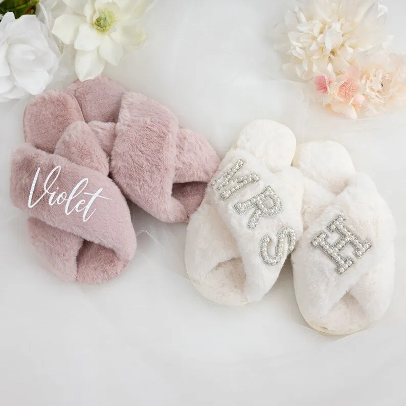 White Wedding Slippers