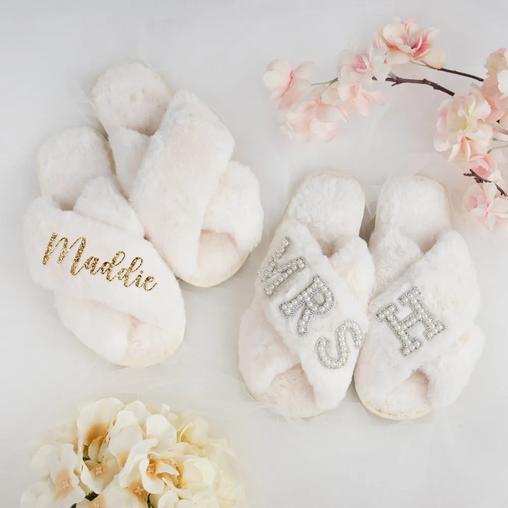 White Wedding Slippers
