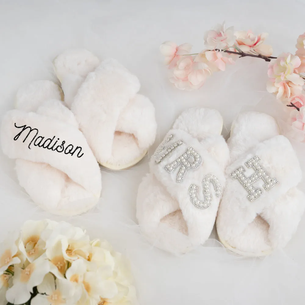 White Wedding Slippers