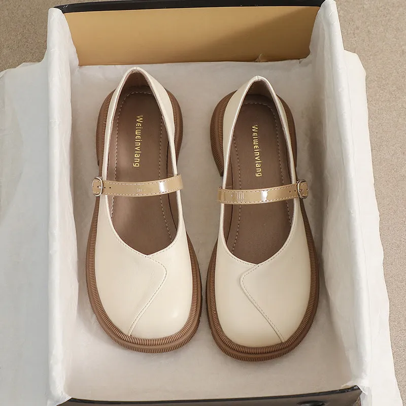 Women Casual Soft Buckle Patchwork Loafers