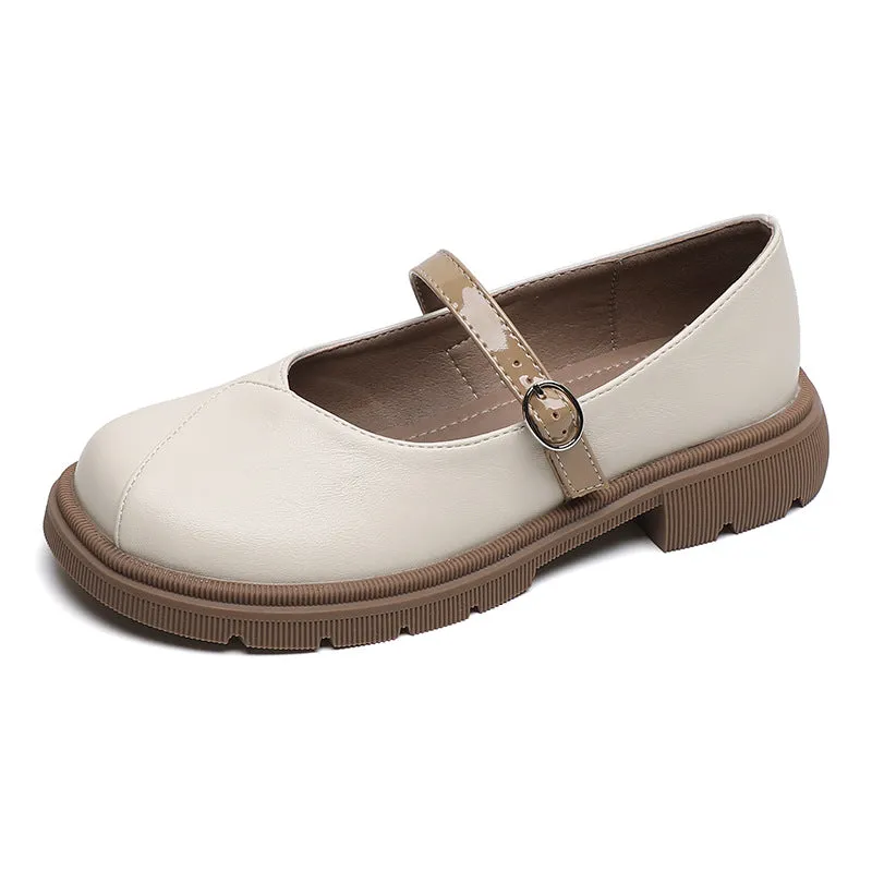 Women Casual Soft Buckle Patchwork Loafers