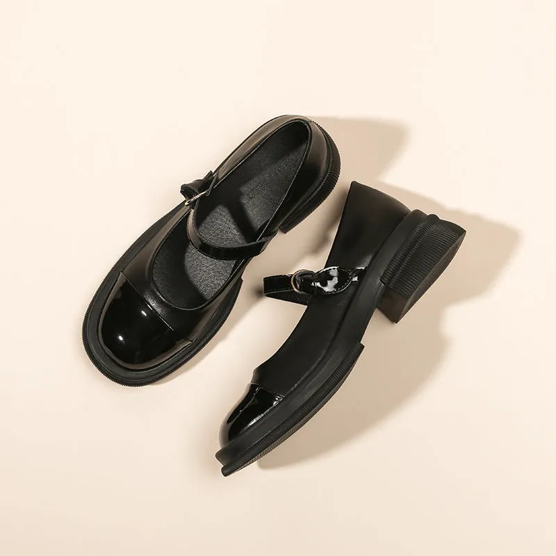 Women Color Matching Patchwork Leather Loafers