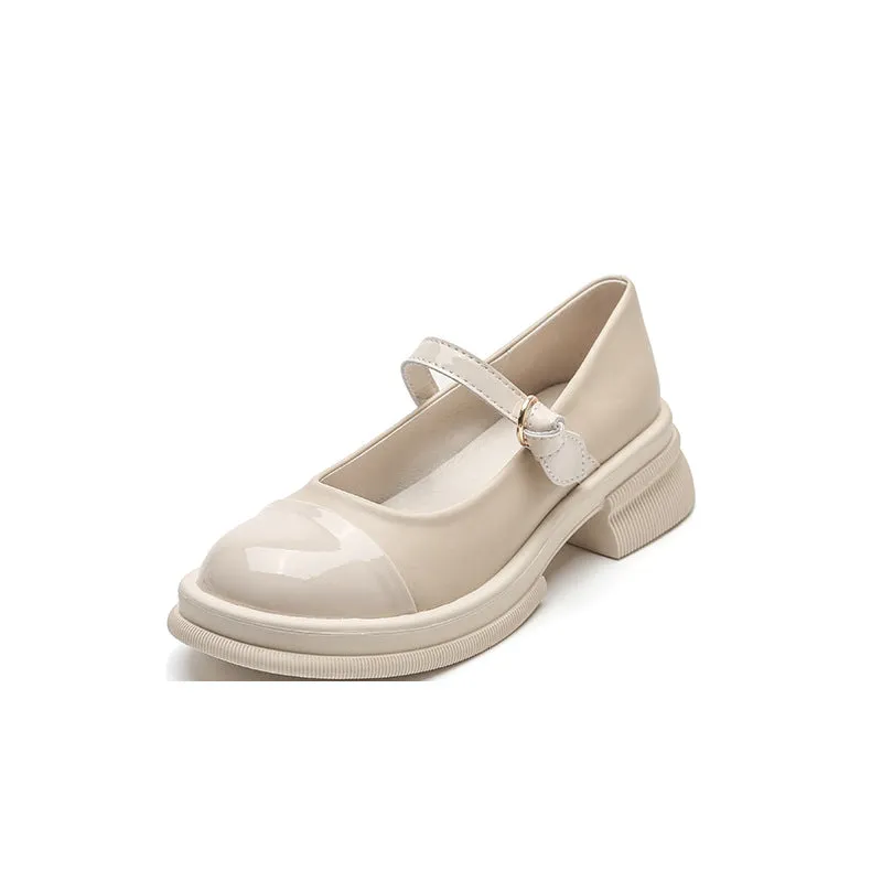 Women Color Matching Patchwork Leather Loafers