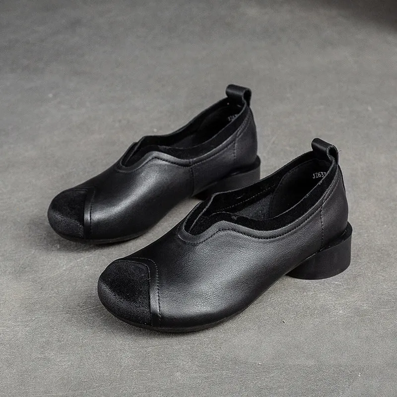 Women Retro Handcraft Patchwork Leather Casual Shoes