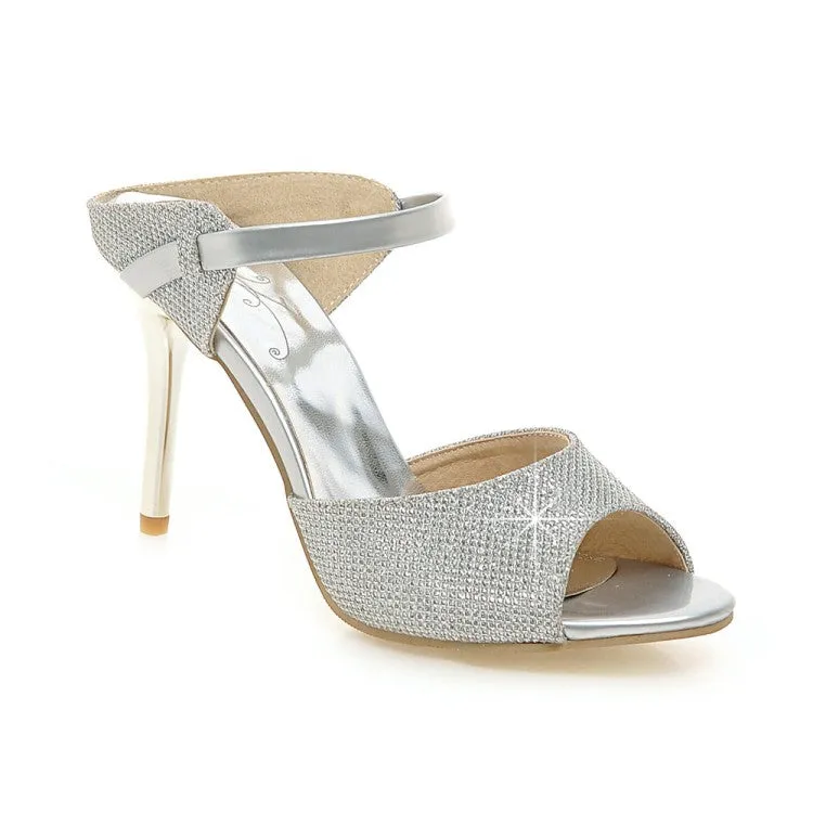 Women's Bling Bling Peep Toe Stiletto High Heel Sandals
