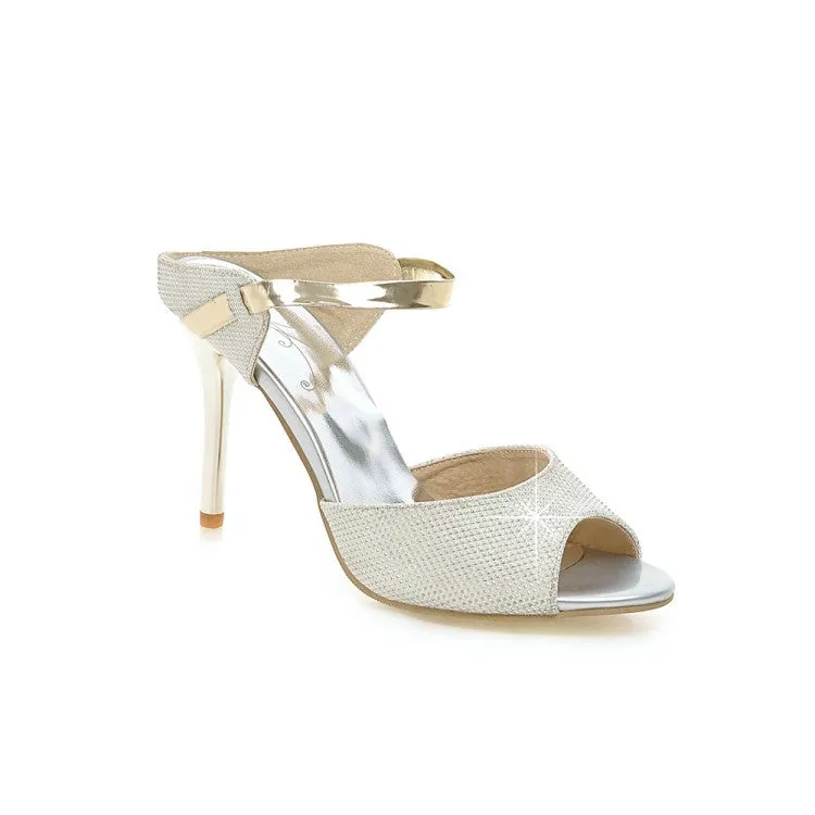 Women's Bling Bling Peep Toe Stiletto High Heel Sandals