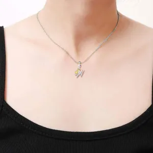 Women's Cross Holy Bible Heart Initial Letter Pendant Necklace