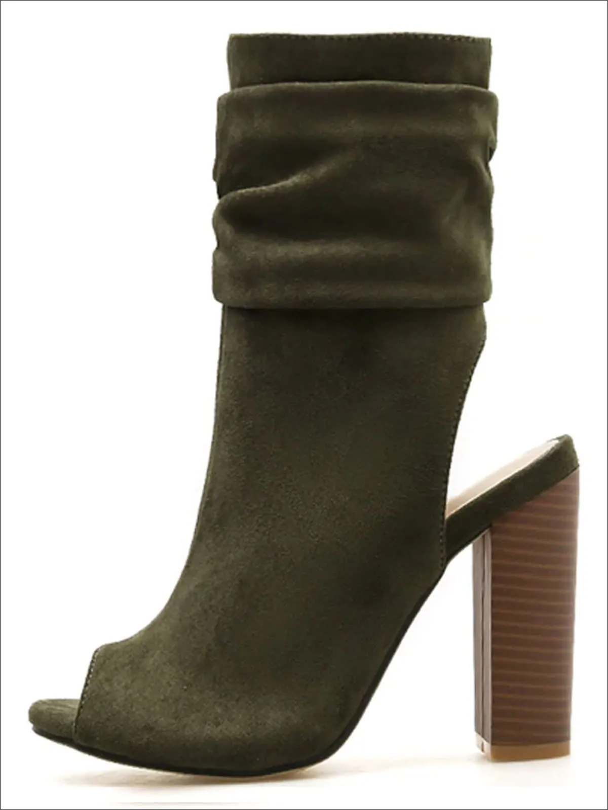 Women's Open Toe Block Heel Booties By Liv and Mia