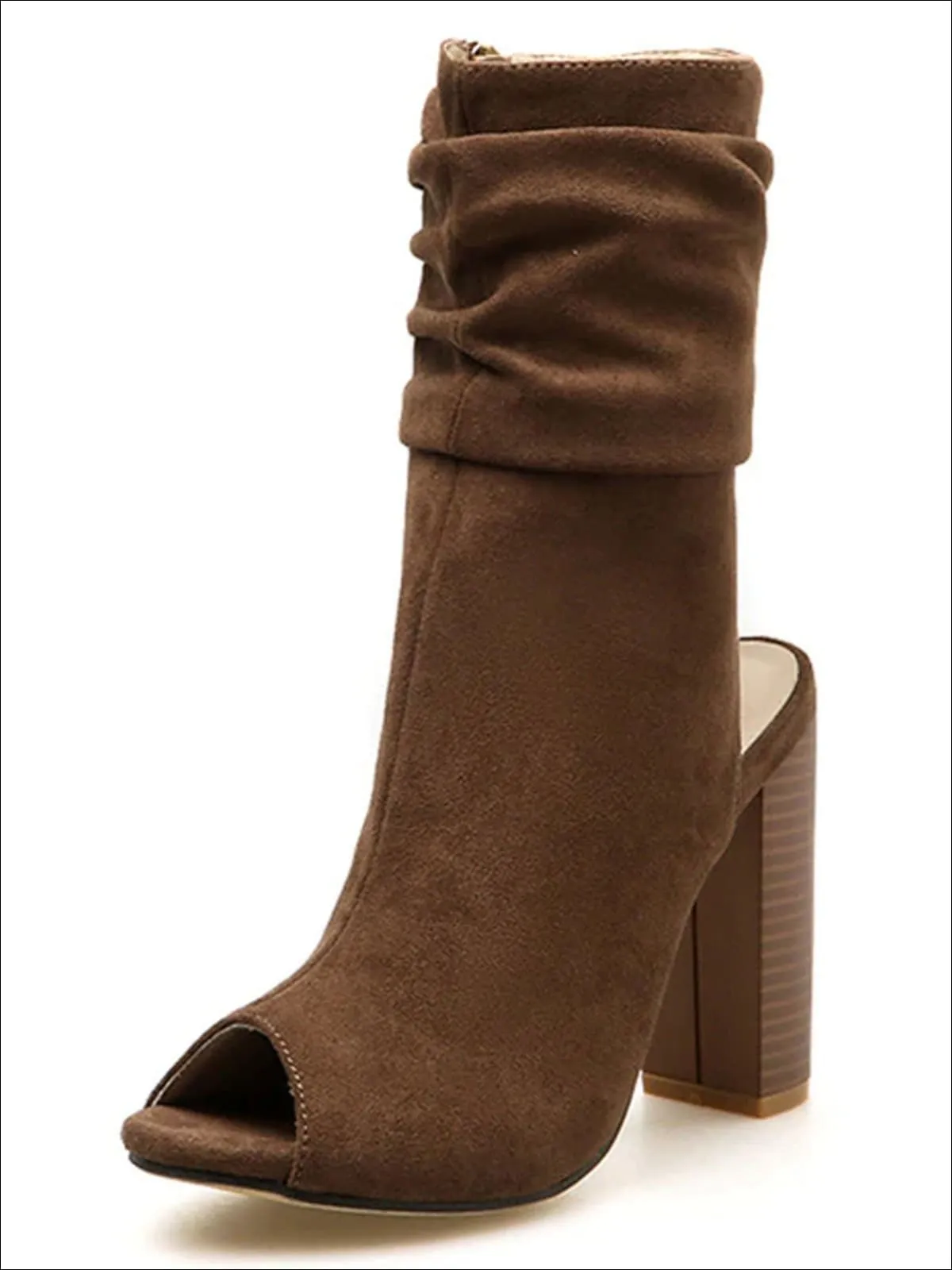 Women's Open Toe Block Heel Booties By Liv and Mia