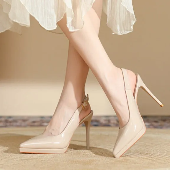Womens Slingback Pointed Toe Pump High Heels