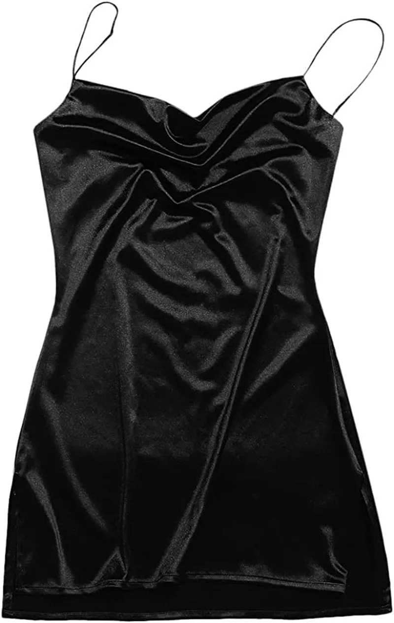 Women's Spaghetti Strap Satin Dress