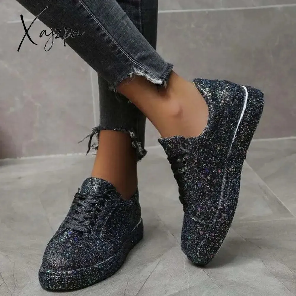 Xajzpa - Black Casual Patchwork Round Out Door Shoes