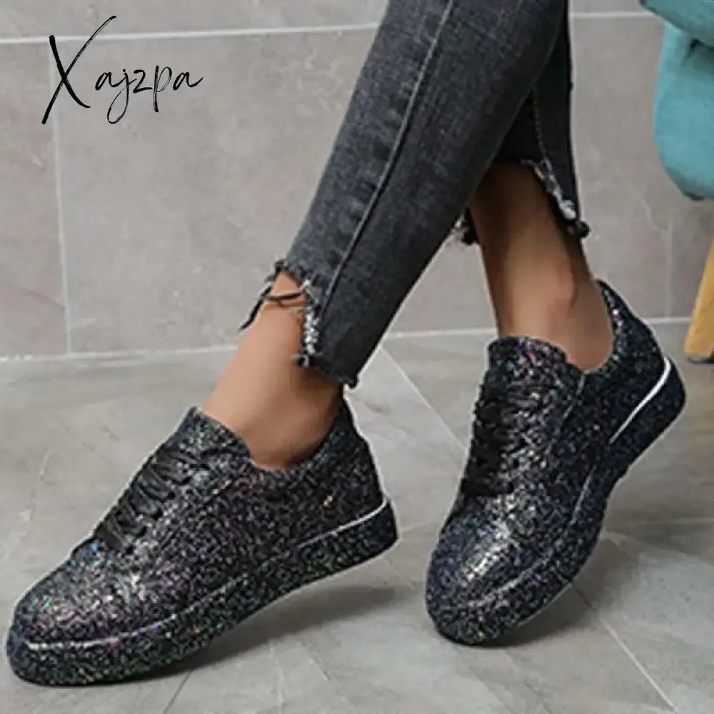 Xajzpa - Black Casual Patchwork Round Out Door Shoes