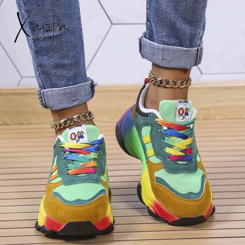 Xajzpa - Green Casual Sportswear Daily Patchwork Round Out Door Shoes