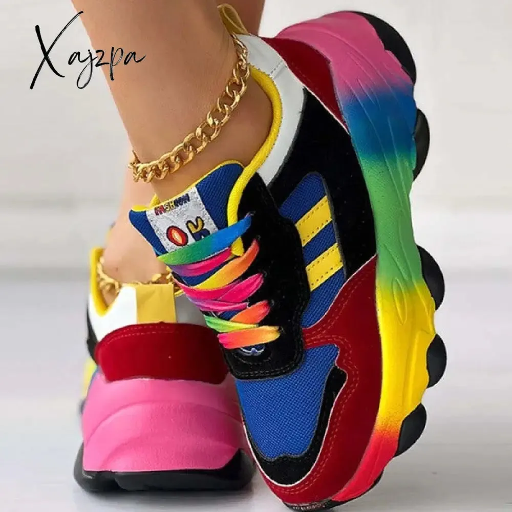 Xajzpa - Green Casual Sportswear Daily Patchwork Round Out Door Shoes