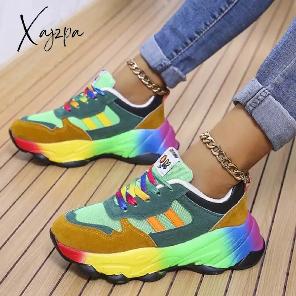 Xajzpa - Green Casual Sportswear Daily Patchwork Round Out Door Shoes