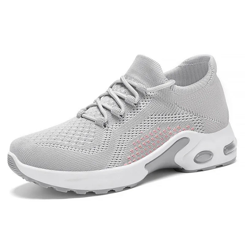 xakxx Women's Shoes  Summer Shoes Cross-Border Temu Women's Shoes Wholesale Flyknit Breathable Casual Shoes Air Cushion Sneaker