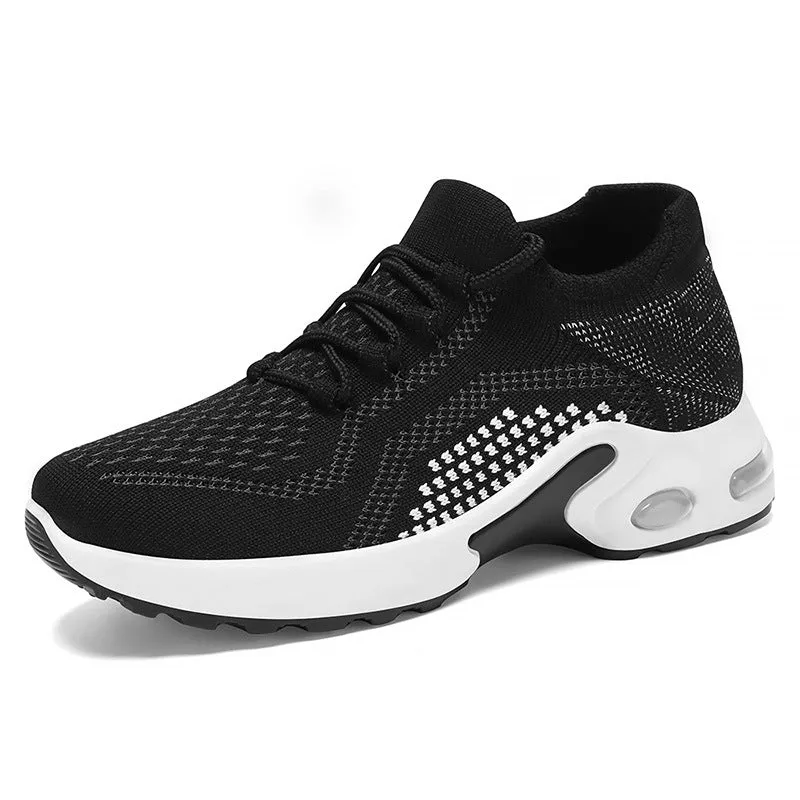 xakxx Women's Shoes  Summer Shoes Cross-Border Temu Women's Shoes Wholesale Flyknit Breathable Casual Shoes Air Cushion Sneaker