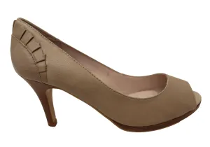 Zensu Toki Womens Leather Peep Toe Heels