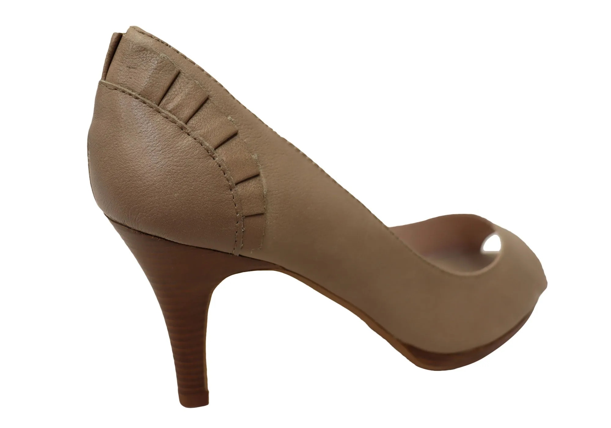 Zensu Toki Womens Leather Peep Toe Heels